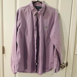 Polo by Ralph Lauren Men's Purple Gingham Shirt